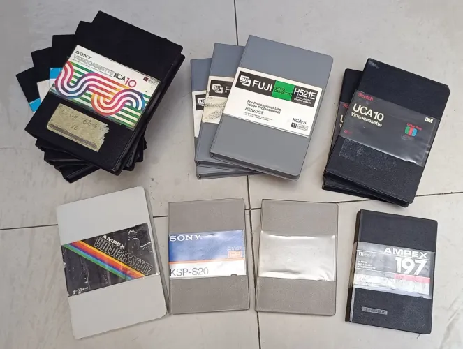 Fitas de videocassete profissional no formato U-matic. (Lote c/14 unidades ver lista).