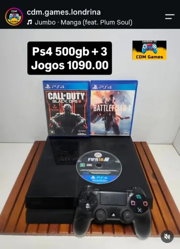 Ps4 500gb + 3 Jogos 1090.00 - Não Aceito Oferta
