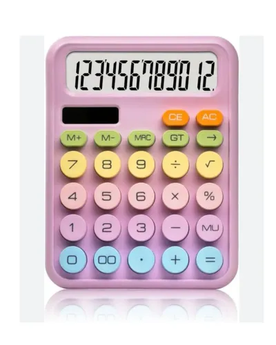 Calculadora Solar Visor: Grande, com capacidade para 12 dígitos