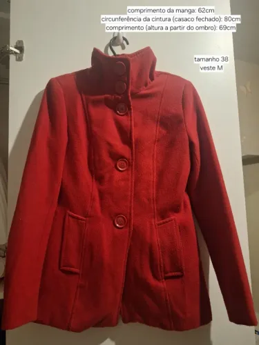 Sobretudo vermelho casaco de inverno