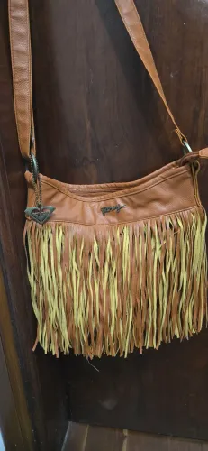 Bolsa Roxy de franja e de couro veio dos EUA