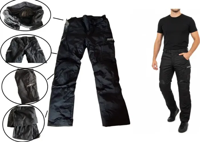 CALÇA MOTOCICLISTA REVOLT MASCULINA EM CORDURA c\ RORRO e PROTEÇÃO SEMINOVA