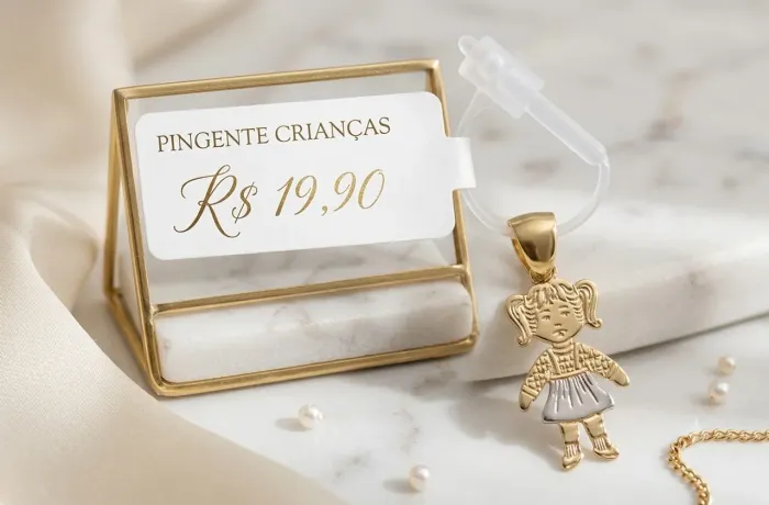 Pingentes flor coração paz criança