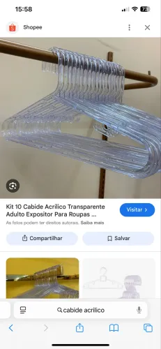 Cabide acrílico para camisas 