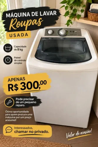 Máquina de lavar roupa 8kg usada