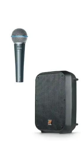 Microfone SHURE BETA 58A + Caixa Ativa Sr-88a Staner 85W - BLACK