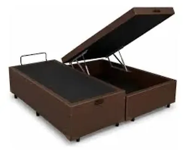 Base box baú QUEEN Corino marrom UNIVERSAL / pronta entrega