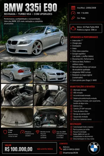 BMW 335I A 3.0 24V 306cv 2008