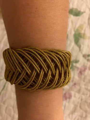 Bracelete Largo Artesanal em Capim Dourado com Fecho - Novo