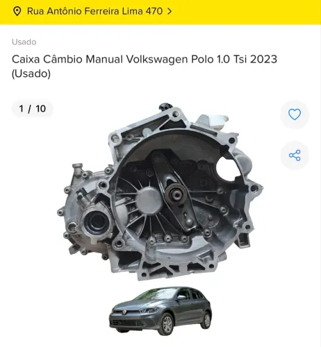 CÂMBIO MANUAL VOLKSWAGEN POLO 1.0 TSI 2023 