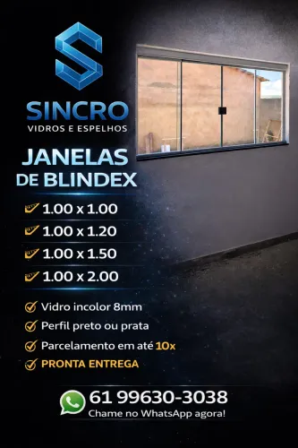 Janelas de Blindex pronta entrega com instalação consultar valores