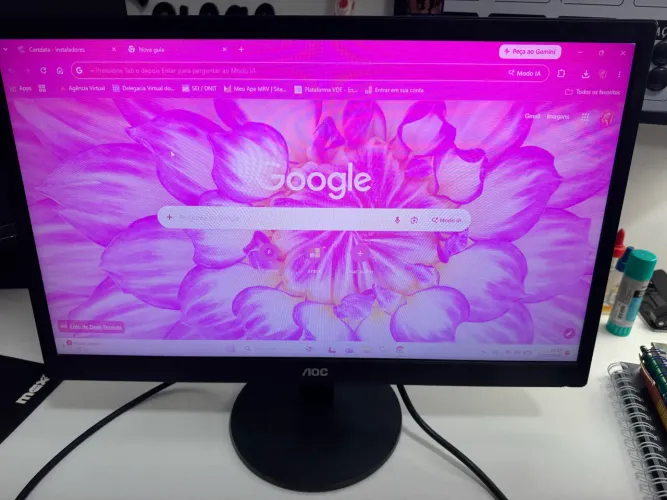 Monitor AOC 21,5 Full HD HDMI - Funciona, porém com tonalidade rosa