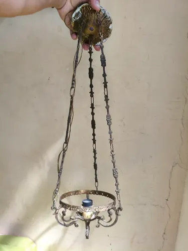 Lustre Vintage Antigo Antiguidade Usado Bom Estado Luminária Antiga de Teto com Bocal 