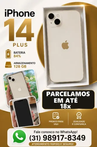 IPHONE 14 PLUS COM 128GB ARMAZENAMENTO e 84% BATERIA