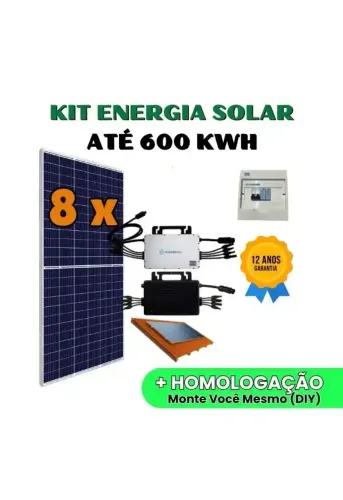 Kit Energia Solar Residencial Completo 600 kWh