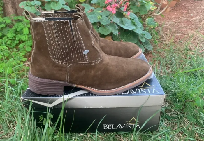bota botina texana numero 41 top couro legitimo nobuck forrada internamente alto conforto