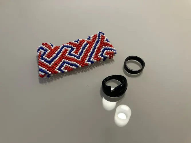 Pulseira e anéis artesanais naturais