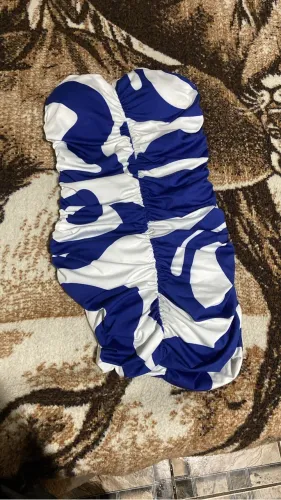Vestido drapeado azul