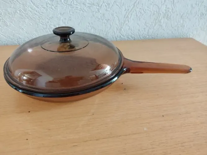 Frigideira Panela de Vidro Vision Antiga Com Tampa 28 Cm N10 Marrom-claro