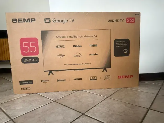 TV 55" 4K LACRADO ! SEMP TCL Google TV NOVA ! 1 ano de Garantia e Nota Fiscal.