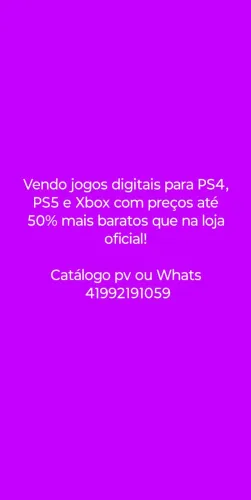 VENDO JOGOS MIDIA DIGITAL PS4 PS5 E XBOX MAIS BARATO QUE A LOJA OFICIAL