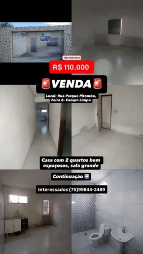 PRA VENDER LOGO! Ótima casa no bairro campo limpo 2 quartos grandes