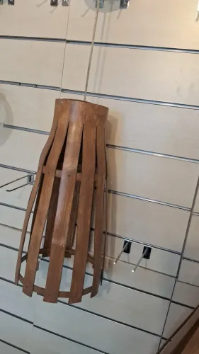 Luminária artesanal pendente pvc cor marrom