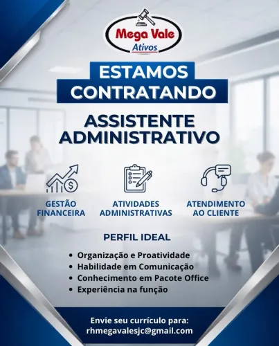 VAGA - AUXILIAR/ASSISTENTE ADMINISTRATIVO