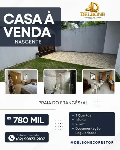 Casa à venda, PRAIA DO FRANCÊS, Marechal Deodoro, AL