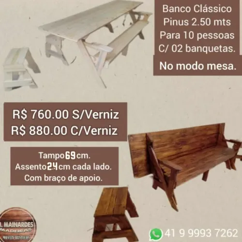 Mesa que vira Banco.. frete grátis para Curitiba e região, parcelamos sem juros no cartão