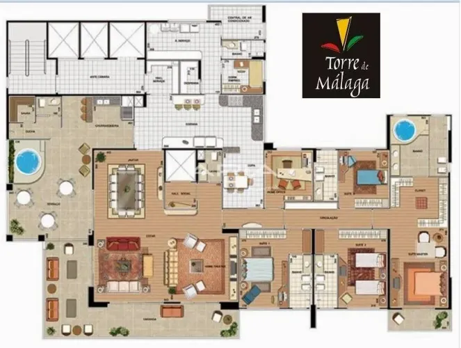 Apartamento no Torre Málaga para locação, Gleba Palhano Londrina/PR