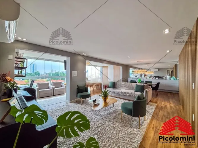 Apartamento Mobiliado no Anália Franco, 165m2, Varanda Gourmet integrada com a sala, 3 suí