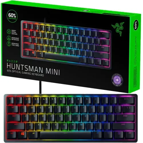 Razer Huntsman Mini Teclado Óptico Mecânico Gamer Alumínio Clicky switch Razer Purple roxo