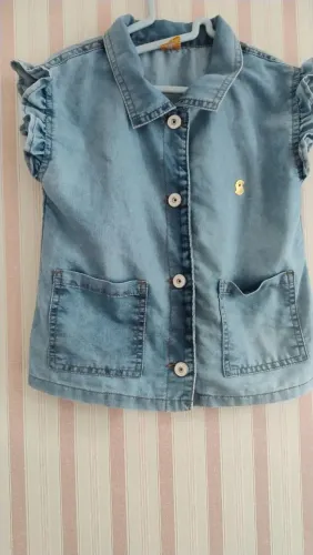 Colete jeans Tam 12 anos Alphabeto