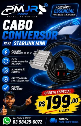 Cabo Conversor Starlink Mini Novo com USB