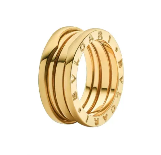 Anel Modelo BVLGARI em Titânio Banhado a ouro 24k