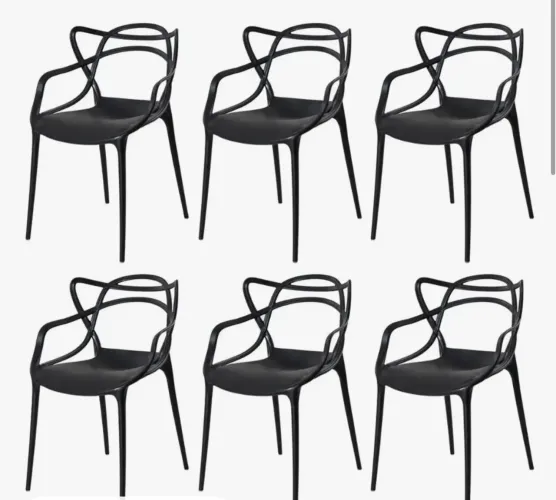Cadeira modelo allegra preta kit com 6