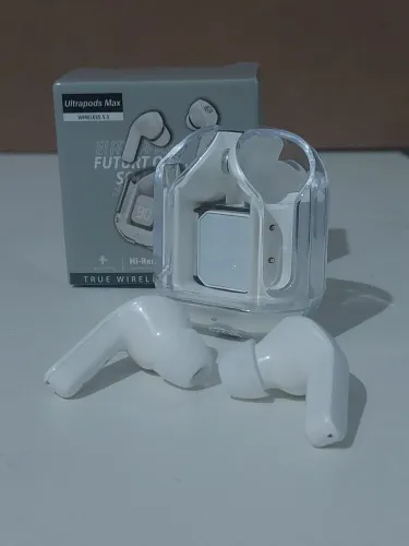 Fone de ouvido sem fio transparente