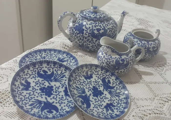 Kit chá japonês, cozinha, decoração, coleção, oriental, jantar, vintage, retrô