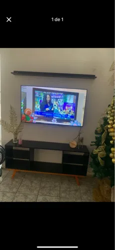 Rack Retrô com Prateleira Preto rústico 