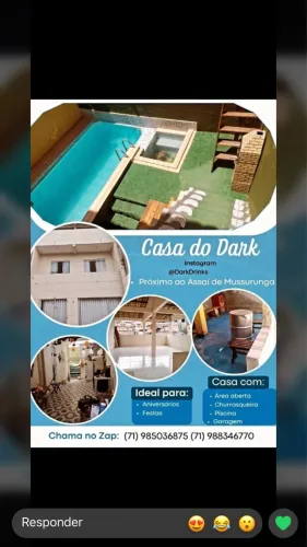 Casa com piscina para pequenos eventos