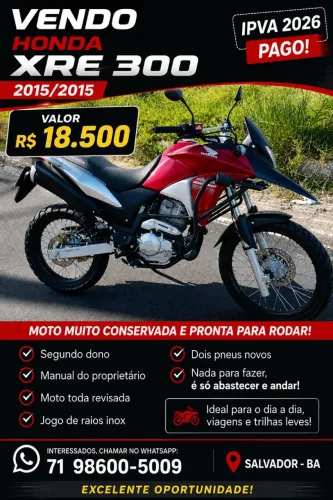 XRE 300 ano 2015
