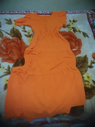 Vestido longo laranja
