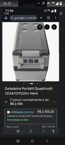 Geladeira portátil veicular estado de novo 50L