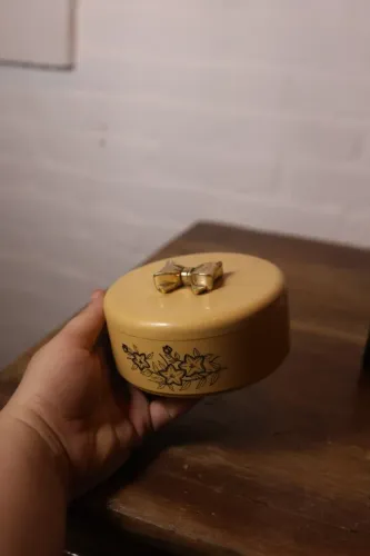 Porta jóias em baquelite 1960 antigo antiquário decoração vintage antiguidade metal arte