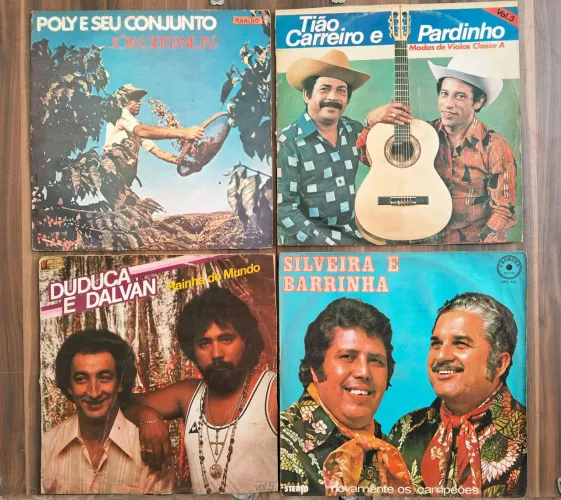 Kit 4 Discos de Vinil Sertanejos 