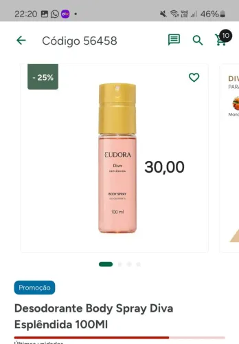 Body spray diva esplendida