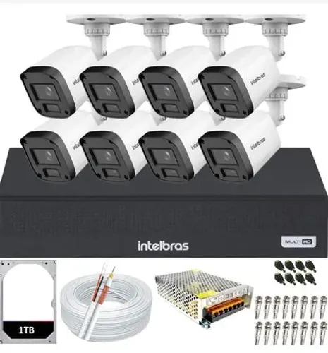 Kit completo 8 câmeras intelbras