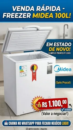 Freezer Midea 100l seminovo 