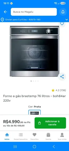 Forno a Gás Brastemp 76 L